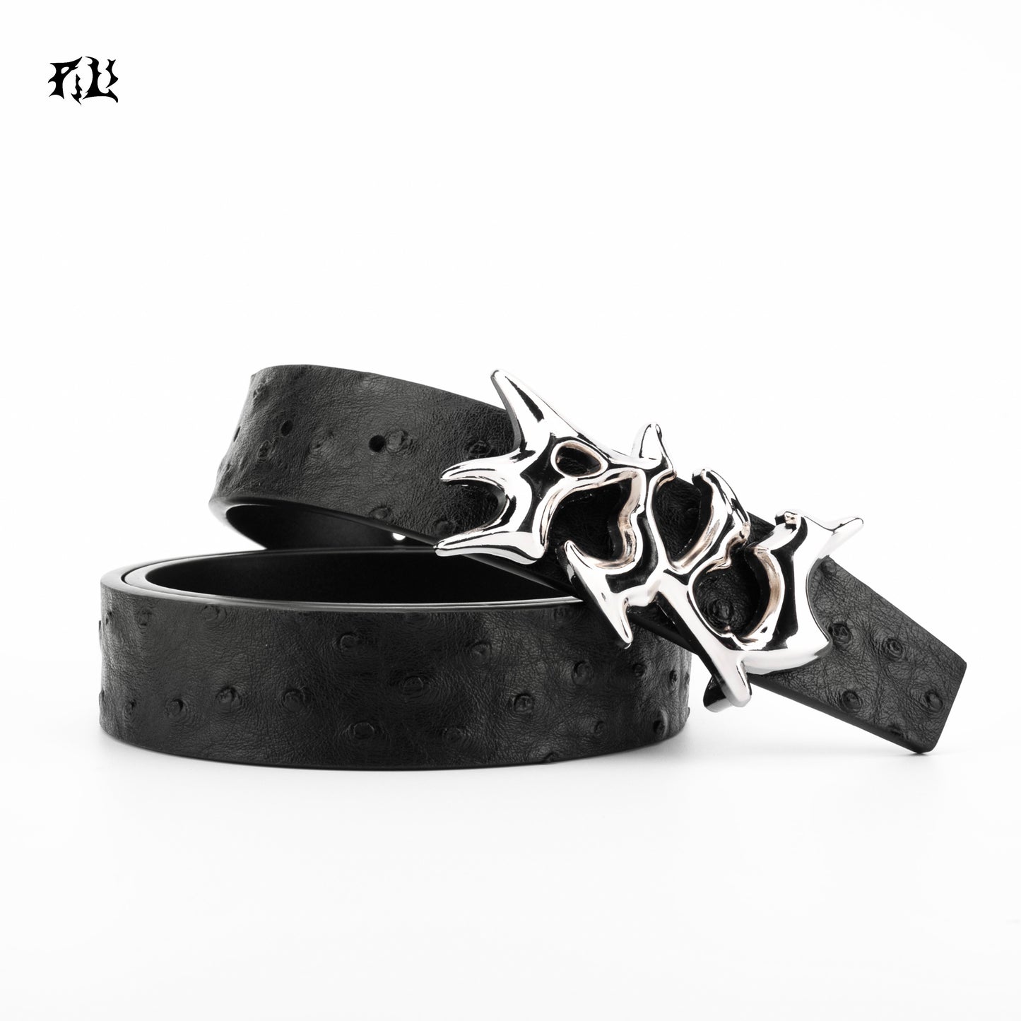 PILI Ostrich Print Black Belt