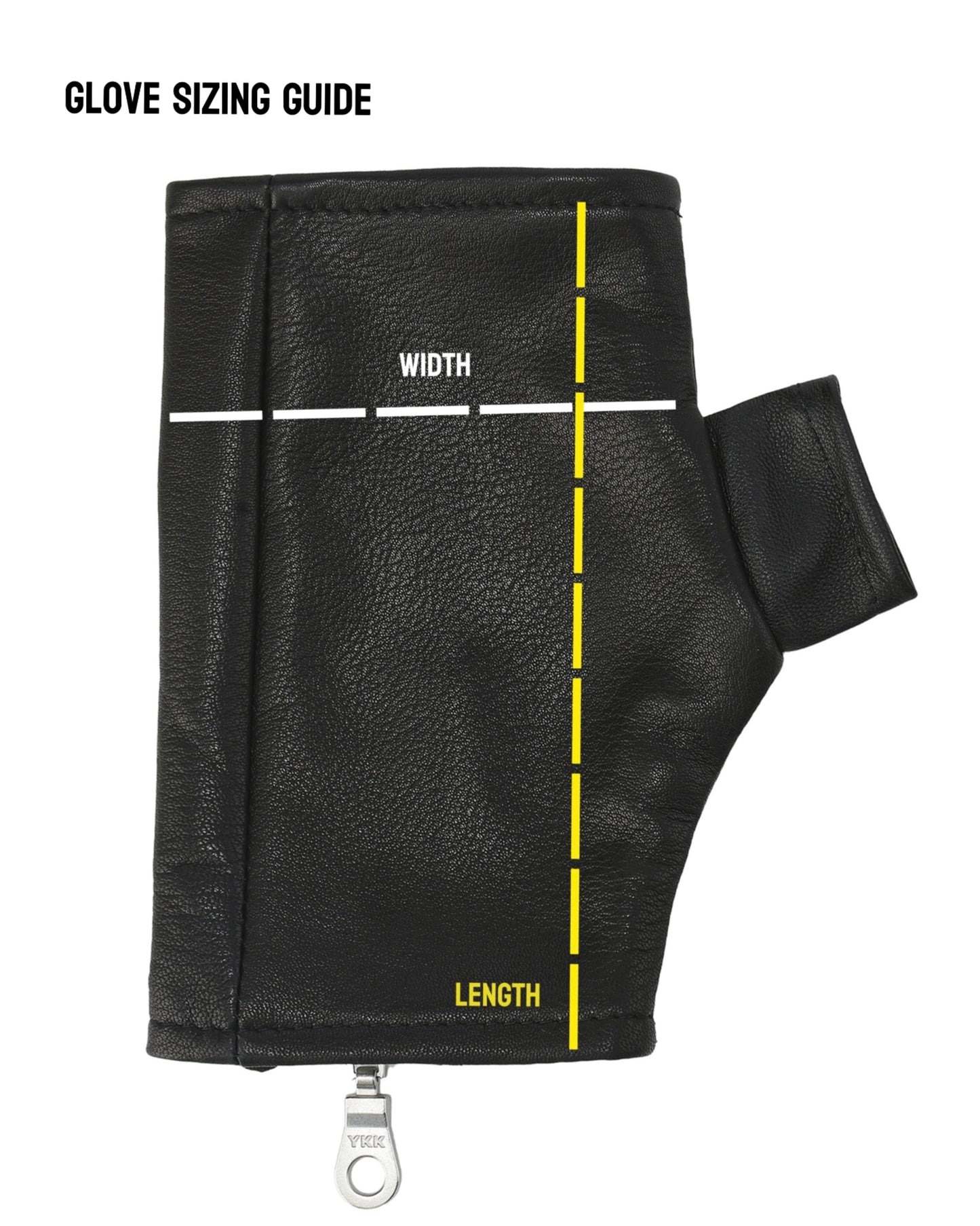 Fingerless Leather Zip Gloves