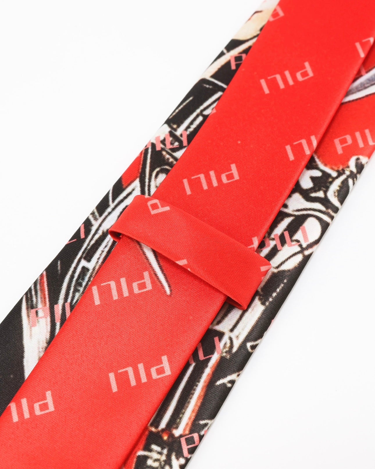 PILI Knight Print Silk Tie Red