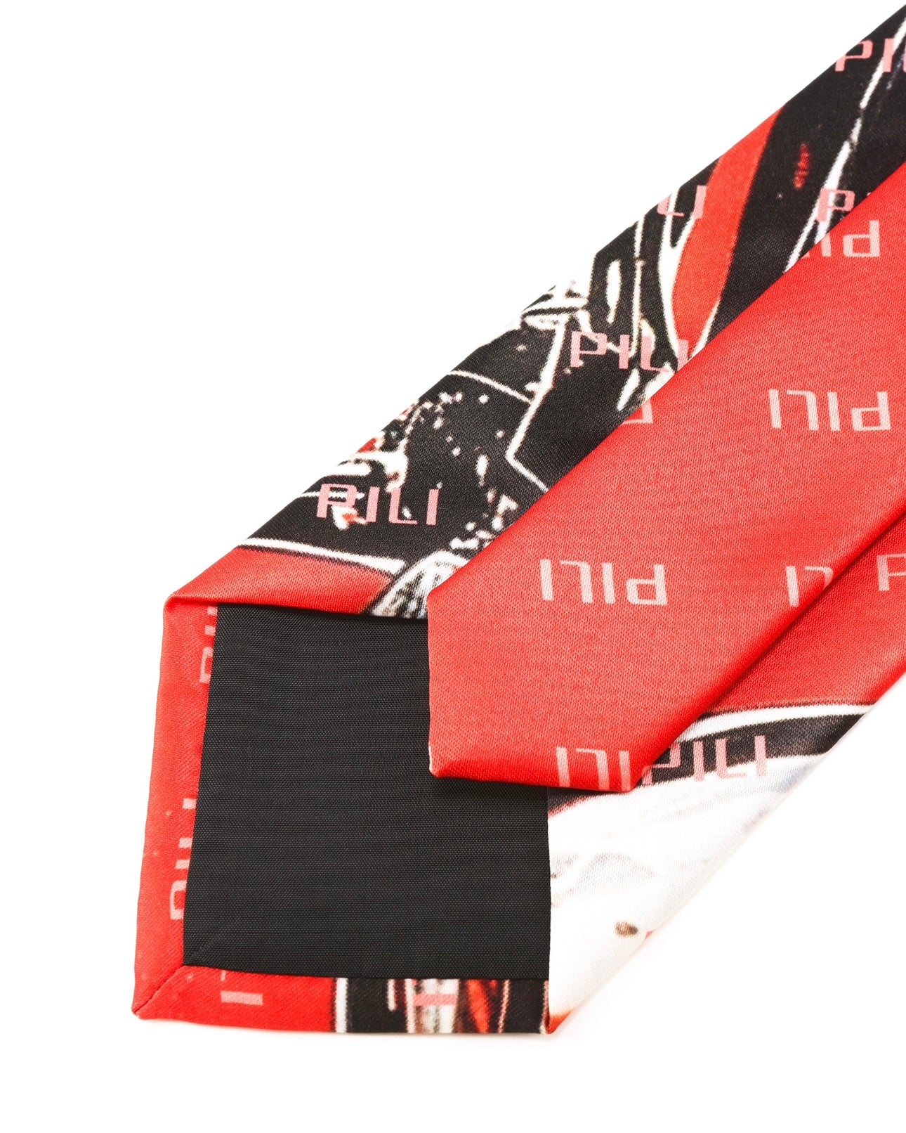 PILI Knight Print Silk Tie Red