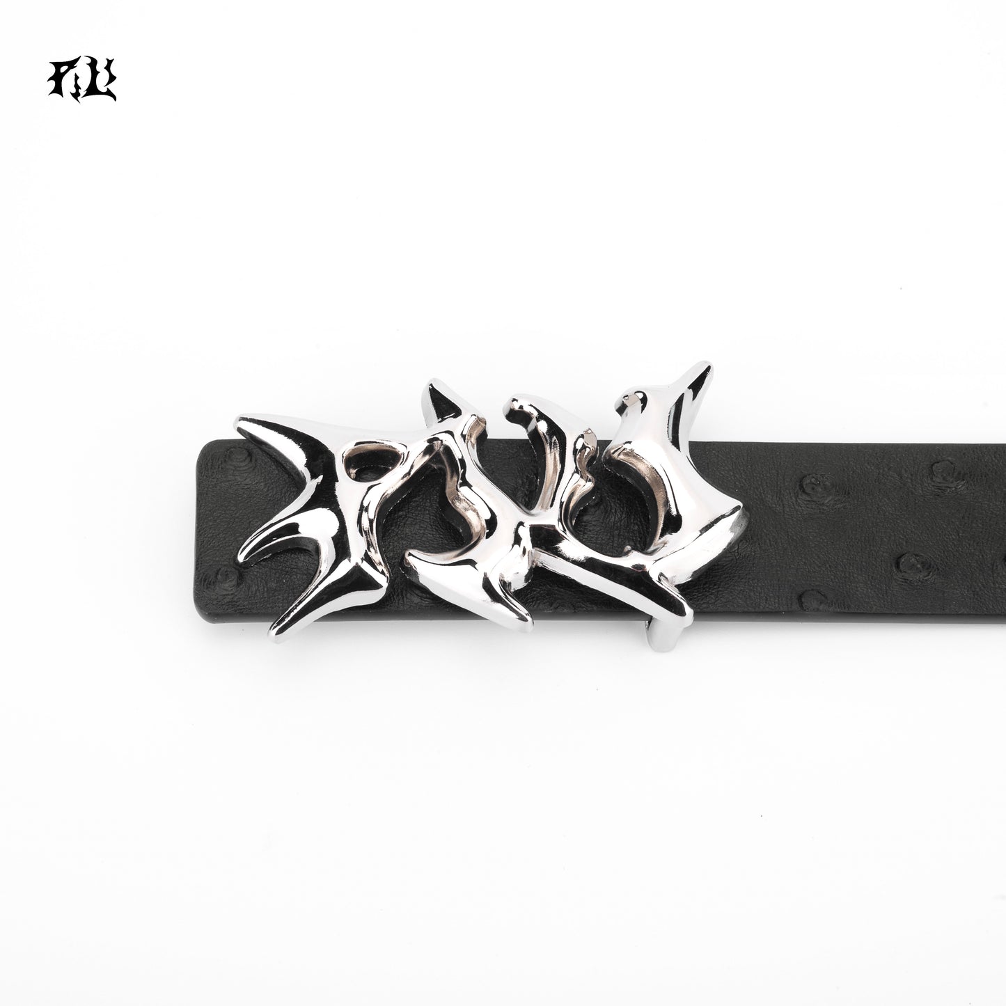 PILI Ostrich Print Black Belt