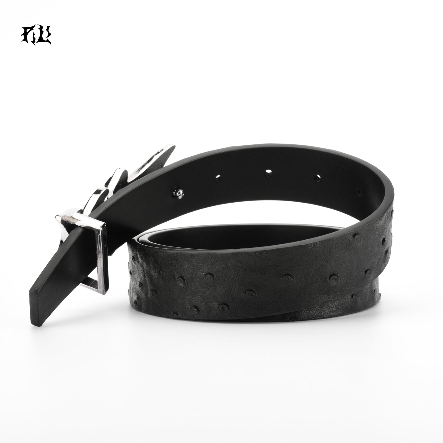 PILI Ostrich Print Black Belt